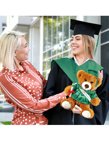 Oso de Graduación 2025 Foilswirl 35 cm Verde Kelly Peluche