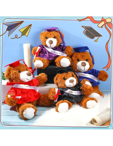 Oso de Graduación 2025 Foilswirl Toga y Gorro 22,86 cm