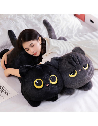 Almohada de Gato Negro PEACH CAT 69.85 cm Peluche Kawaii