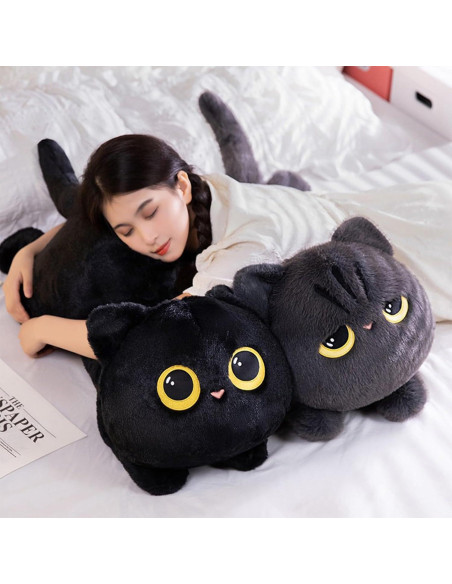 Almohada de Gato de Peluche PEACH CAT 50 cm Negra Almohada de Gato de Peluche PEACH CAT 50 cm Negra