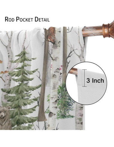 Cortinas Opacas Trelemek Animales del Bosque 2 Paneles 91x160cm