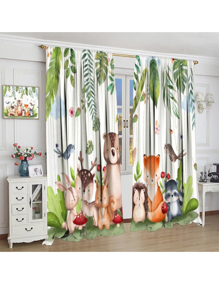 Cortinas Trelemek Animales del Bosque 2 Paneles 106x213 cm Cortinas Trelemek Animales del Bosque 2 Paneles 106x213 cm