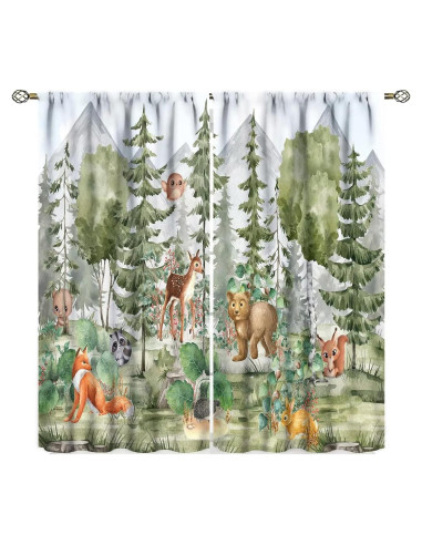 Cortinas Opacas Trelemek Animales del Bosque 66x213 cm