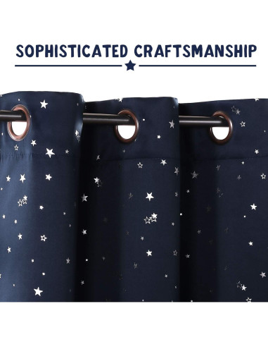 Cortinas Blackout PrinceDeco 2 Paneles Estrellas 52x137cm