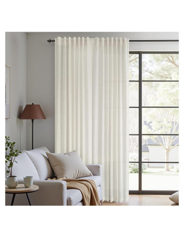 Cortinas Sheer KOUFALL 60x274 cm Lino y Poliester 2 Piezas