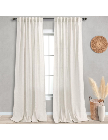 Cortinas Sheer KOUFALL 60x274 cm Lino y Poliester 2 Piezas Cortinas Sheer KOUFALL 60x274 cm Lino y Poliester 2 Piezas