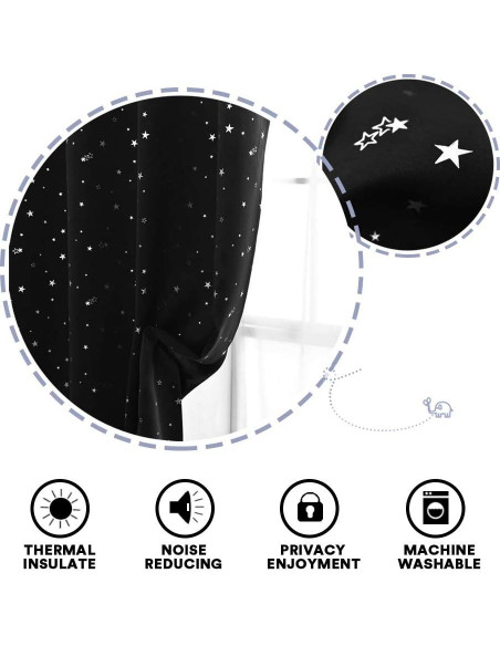 Cortinas Blackout PrinceDeco 2 Paneles 52x63cm Estrellas Cortinas Blackout PrinceDeco 2 Paneles 52x63cm Estrellas