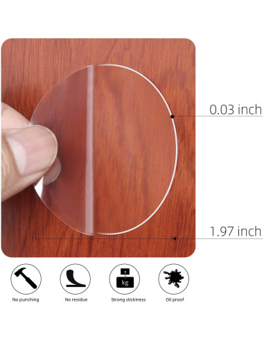 25 Almohadillas Adhesivas Doble Cara COUMENO 50mm Reutilizables