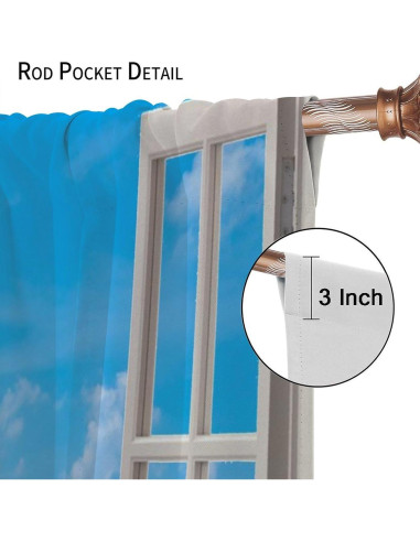 Cortinas Blackout AAVEUP 66x243 cm Playa Art Deco