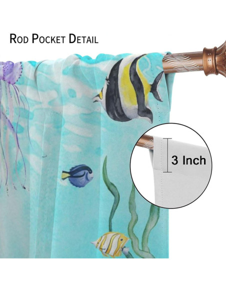Cortinas Blackout AAVEUP Animales del Mar 2 Paneles 53x160cm Cortinas Blackout AAVEUP Animales del Mar 2 Paneles 53x160cm