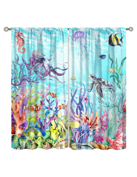 Cortinas Blackout AAVEUP Animales Marinos 70x160 cm Cortinas Blackout AAVEUP Animales Marinos 70x160 cm