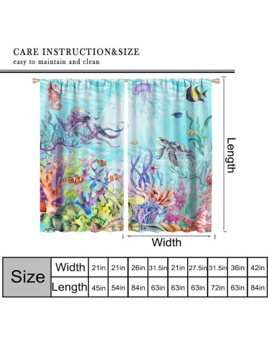 Cortinas Blackout AAVEUP Animales Marinos 70x160 cm
