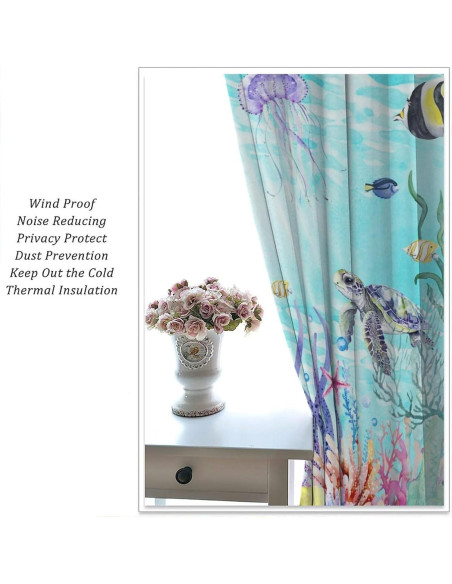 Cortinas Blackout AAVEUP Animales Marinos 53x114 cm Cortinas Blackout AAVEUP Animales Marinos 53x114 cm