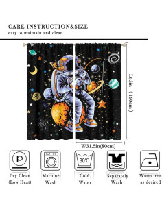 Cortinas Blackout Llylumty 80x160cm para niños, espacio 2