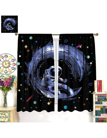 Cortinas Blackout Llylumty 70x160cm Caricatura Espacial Cortinas Blackout Llylumty 70x160cm Caricatura Espacial