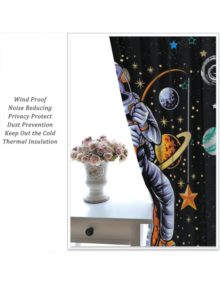 Cortinas Blackout Llylumty 80x160cm para niños, espacio Cortinas Blackout Llylumty 80x160cm para niños, espacio