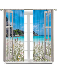 Cortinas Blackout AAVEUP 2 Paneles 80x160 cm Playa 2