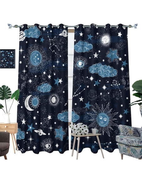 Cortinas Blackout Llylumty Estrella 70x160cm Juego de 2 Cortinas Blackout Llylumty Estrella 70x160cm Juego de 2