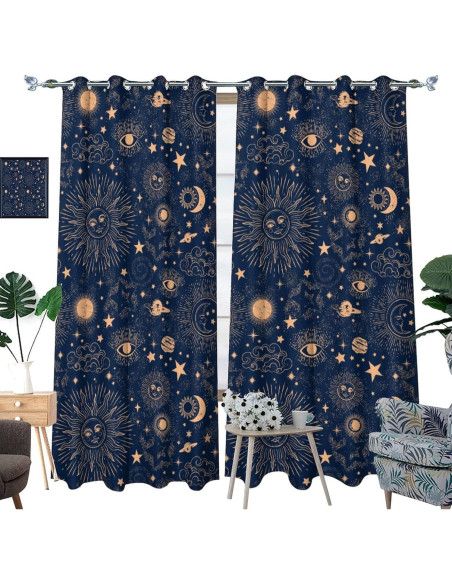 Cortina Blackout Llylumty Espacial Estrellas 2 Paneles 91x160cm Cortina Blackout Llylumty Espacial Estrellas 2 Paneles 91x160cm