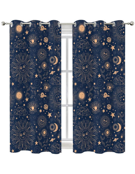 Cortina Blackout Llylumty Espacial Estrellas 2 Paneles 91x160cm Cortina Blackout Llylumty Espacial Estrellas 2 Paneles 91x160cm