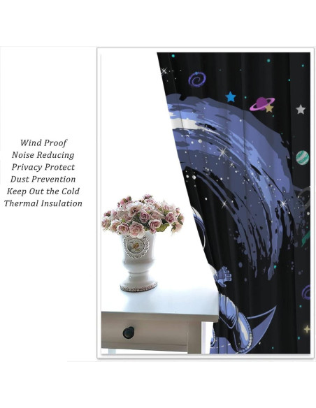 Cortinas Opacas Llylumty 80x160cm para Niños Espacial Cortinas Opacas Llylumty 80x160cm para Niños Espacial