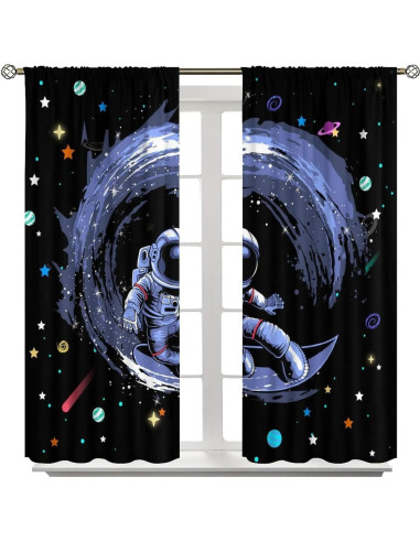 Cortinas Opacas Llylumty 80x160cm para Niños Espacial