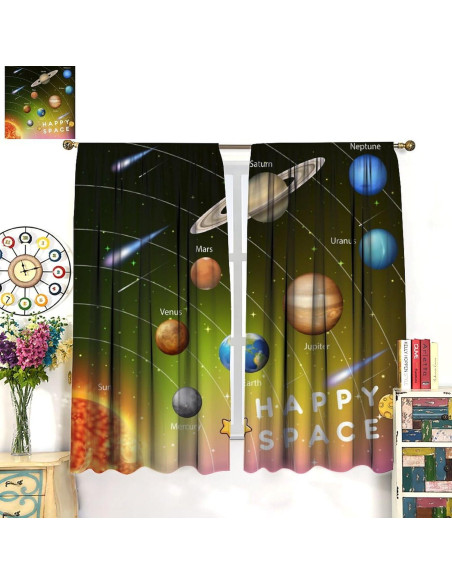 Cortinas Blackout Infantil Llylumty Galaxia 107x214cm 2 Paneles Cortinas Blackout Infantil Llylumty Galaxia 107x214cm 2 Paneles
