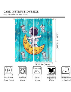 Cortinas Opacas Llylumty Espacio 70x160cm, Juego de 2 2