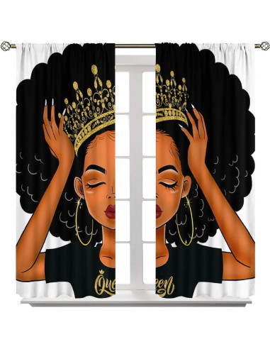 Cortinas de Princesa Negra SXXLDNG 53 cm x 114 cm 2 Paneles