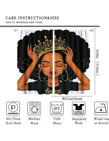 Cortinas de Princesa Negra SXXLDNG 53 cm x 114 cm 2 Paneles