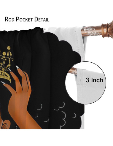 Cortinas de Princesa Negra SXXLDNG 53 cm x 114 cm 2 Paneles