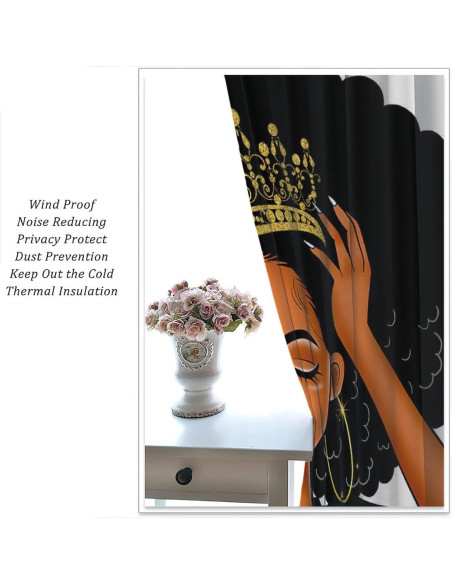 Cortinas de Princesa Negra SXXLDNG 53 cm x 114 cm 2 Paneles Cortinas de Princesa Negra SXXLDNG 53 cm x 114 cm 2 Paneles