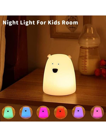 Lámpara Nocturna Oso ZKLiLi LED Suave para Niños Lámpara Nocturna Oso ZKLiLi LED Suave para Niños