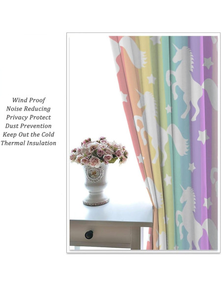 Cortinas Opacas VUMIVI Unicornio 42 cm x 160 cm 2 Paneles Cortinas Opacas VUMIVI Unicornio 42 cm x 160 cm 2 Paneles