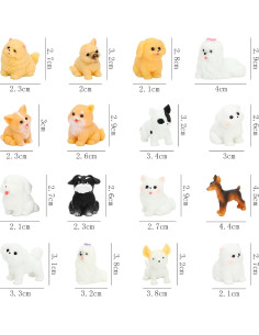 Juego de 16 Figuras de Perros Miniatura ONEST PVC Detalladas 2