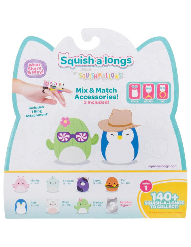 Squish-a-longs Paquete de 8 Mini-Squish 2.54 cm con Accesorios