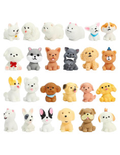 Juego de 24 Mini Figuras de Perros ONEST Detalladas 2-5 cm
