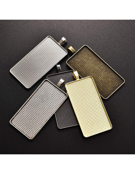 Kit de 30 Trays Rectangulares DROLE con Cabochones 25x50mm Kit de 30 Trays Rectangulares DROLE con Cabochones 25x50mm