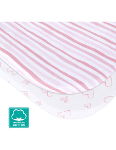 Sábanas para Cuna Biloban 2 Piezas 100% Algodón Rosa 2