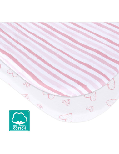 Sábanas para Cuna Biloban 2 Piezas 100% Algodón Rosa
