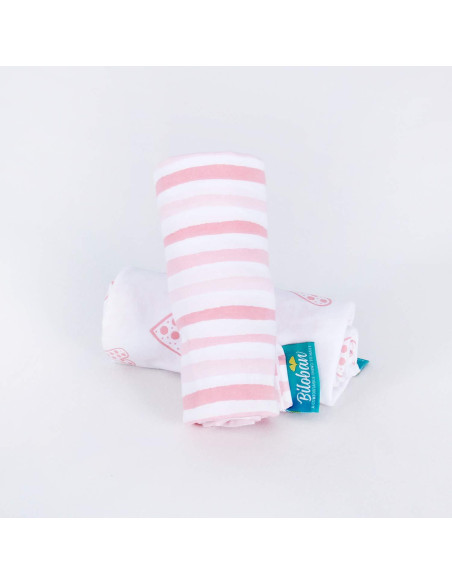 Sábanas para Cuna Biloban 2 Piezas 100% Algodón Rosa Sábanas para Cuna Biloban 2 Piezas 100% Algodón Rosa