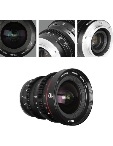 Lente Cine Meike 10mm T2.2 Micro Cuatro Tercios 0.78kg