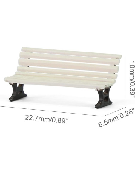 12 Bancos de Plaza Evemodel Escala HO Blanco y Marrón 12 Bancos de Plaza Evemodel Escala HO Blanco y Marrón