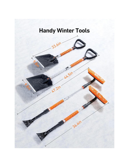 Kit de Pala y Cepillo de Nieve AstroAI 2 en 1 Extensible Kit de Pala y Cepillo de Nieve AstroAI 2 en 1 Extensible