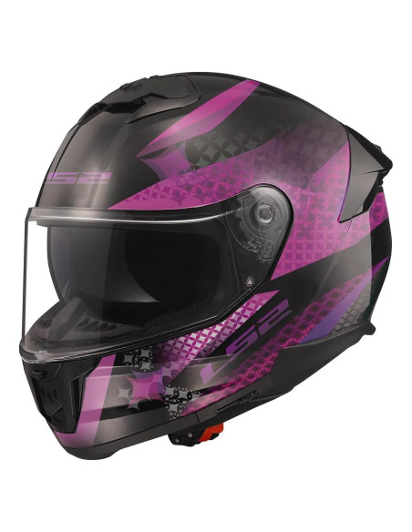 Casco Integral LS2 Stream II Negro Mate Lux/Rosa XL Casco Integral LS2 Stream II Negro Mate Lux/Rosa XL