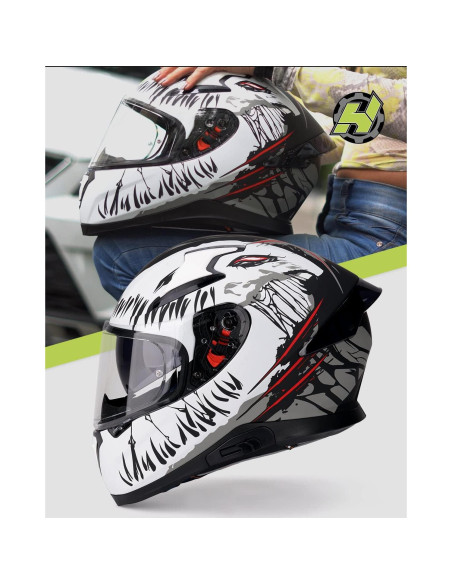 Casco HAX Impulse Blanco Mediano con Visor Pinlock Casco HAX Impulse Blanco Mediano con Visor Pinlock