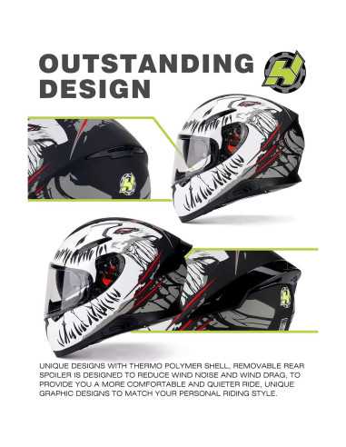 Casco HAX Impulse Blanco Mediano con Visor Pinlock