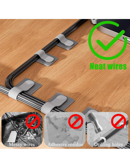80 Correas de Cable Adhesivas BTPIEL - Organización Escritorio 80 Correas de Cable Adhesivas BTPIEL - Organización Escritorio
