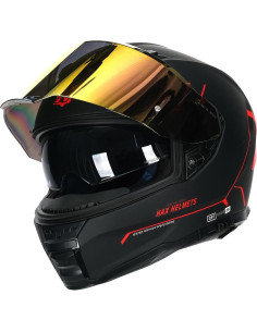 Casco HAX Force Aerodinámico Doble Visera XL Negro Mate 2