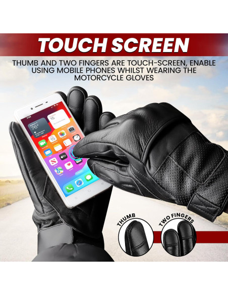 Guantes de Motocicleta SAGA SPORTS Kinetix Unisex Táctiles Guantes de Motocicleta SAGA SPORTS Kinetix Unisex Táctiles